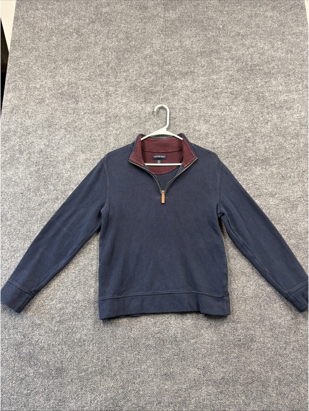 Lands’ End Size Small Slim Fit Boys Navy Blue Half Zip Sweater